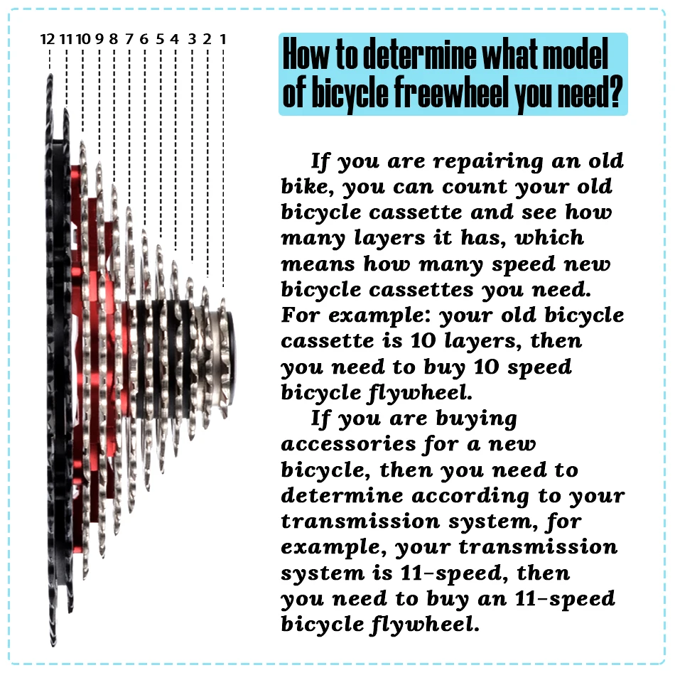 SUNSHINE Bicycle Cassette 8-12 Speed HG Structure Mountain Bike Freewheel Compatible With Shimano SRAM Shifting System
SUNSHINE Bicycle Cassette 8-12 Speed HG Structure Mountain Bike Freewheel Compatible With Shimano SRAM Shifting System
