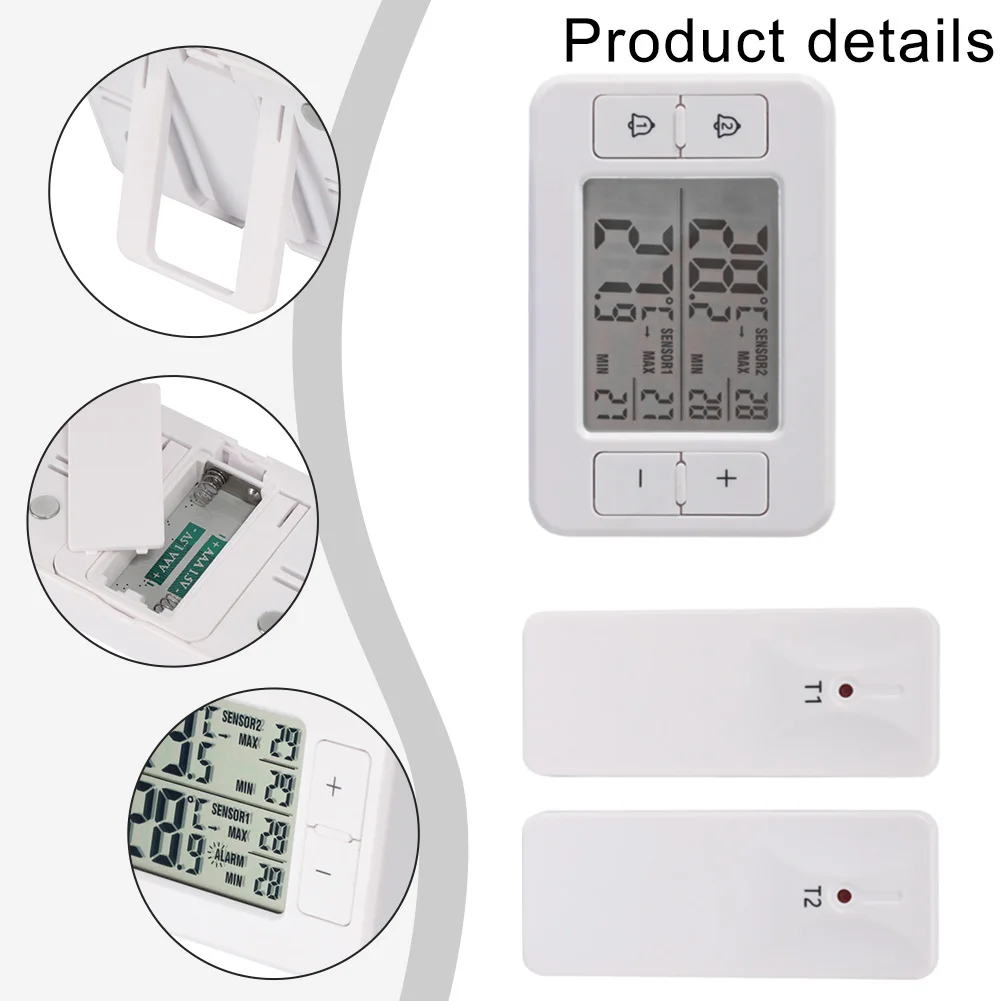Wireless Electronic Thermometer with Dual Sensors Indoor and Outdoor Monitoring Custom Alarm Setup 100m Wireless Range
Wireless Electronic Thermometer with Dual Sensors Indoor and Outdoor Monitoring Custom Alarm Setup 100m Wireless Range