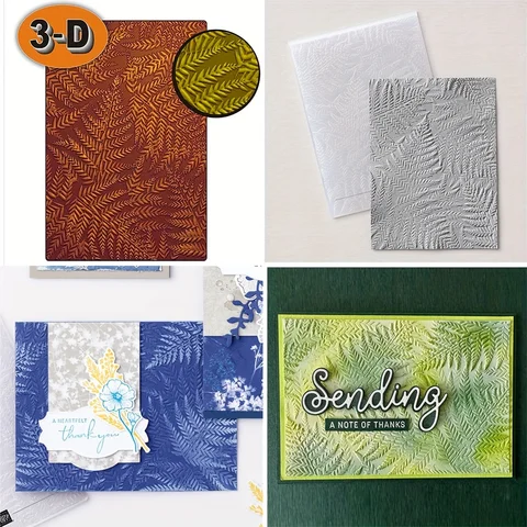 Tree Fern 3D Embossing Folder Patterns Templates For Adding Texture And Dimension To Craft DIY Scrapbooking Card Background