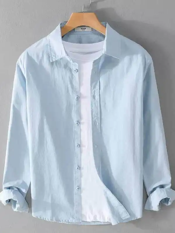 Summer Men's Shirt Thin Long Sleeve Pure Color Casual Outerwear Neck Citywalk Cotton Standard Fit PU Leather Jacket
Summer Men's Shirt Thin Long Sleeve Pure Color Casual Outerwear Neck Citywalk Cotton Standard Fit PU Leather Jacket