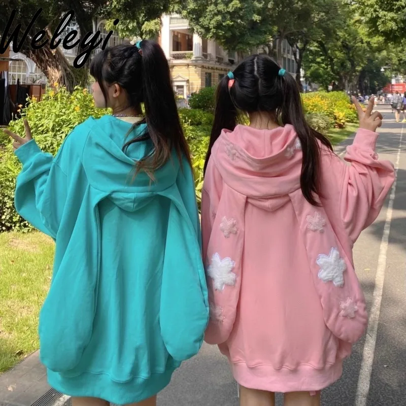 Y2k Big Rabbit Ears Hooded Hoodies Female Cute Autumn and Winter Two Dimensional Sweet Sister Abi Culture Cardigan Jacket Tops
Y2k Big Rabbit Ears Hooded Hoodies Female Cute Autumn and Winter Two Dimensional Sweet Sister Abi Culture Cardigan Jacket Tops