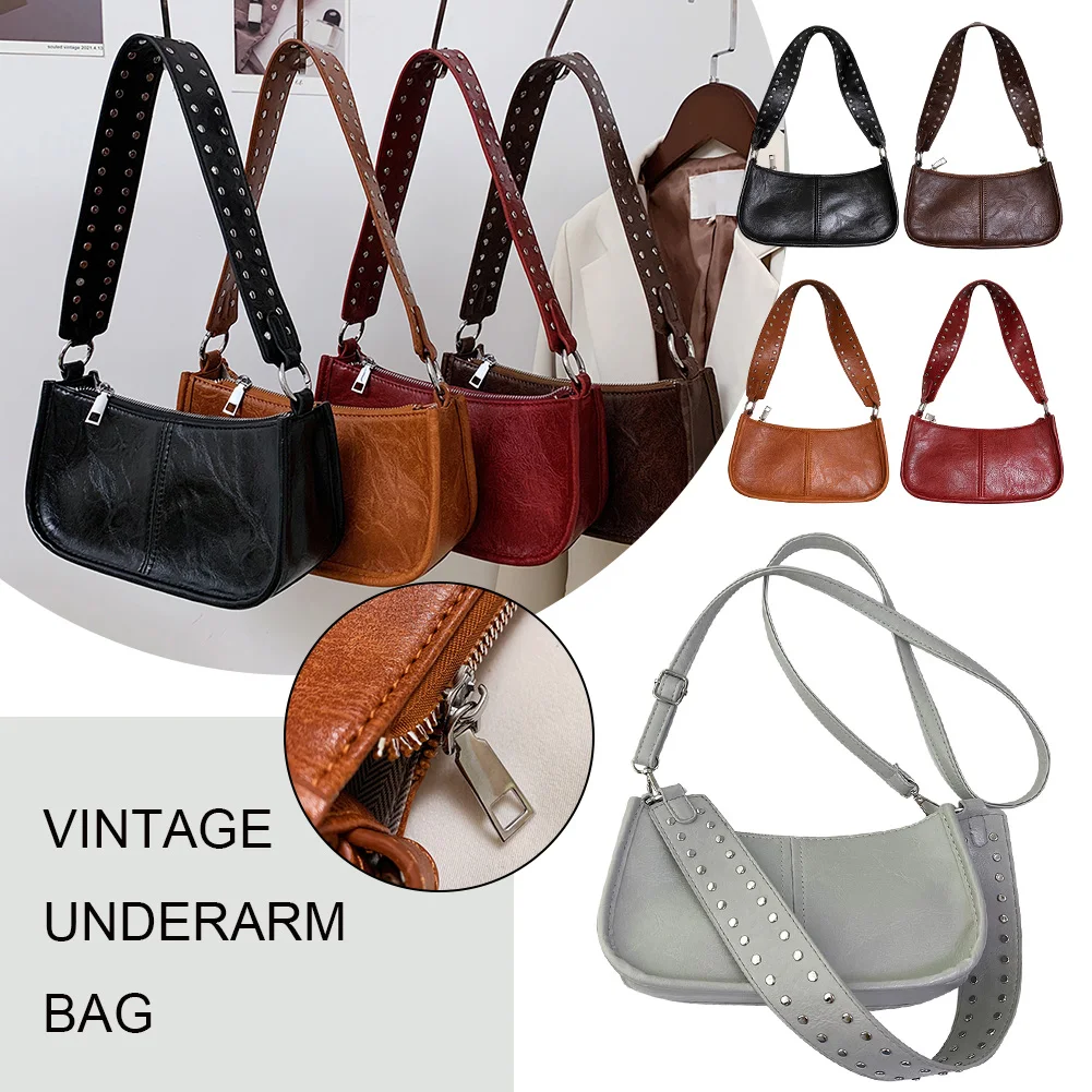 Women Retro Shoulder Bag Studded Decor Underarm Satchel Bag Adjustable Strap Leather Tote Bag PU Tote Handbag Girl Stylish Purse
Women Retro Shoulder Bag Studded Decor Underarm Satchel Bag Adjustable Strap Leather Tote Bag PU Tote Handbag Girl Stylish Purse