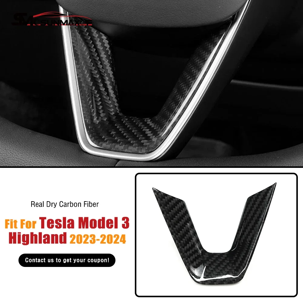 For Tesla Model 3 Highland 2024 Steering Wheel Trim Real Carbon Fiber Decoration Sticker Cover Car Interior Accessories
For Tesla Model 3 Highland 2024 Steering Wheel Trim Real Carbon Fiber Decoration Sticker Cover Car Interior Accessories