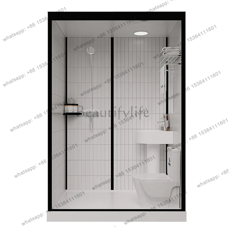 Single sliding door shower room frame tempered glass bathroom square bath room integrated integral toilet
Single sliding door shower room frame tempered glass bathroom square bath room integrated integral toilet