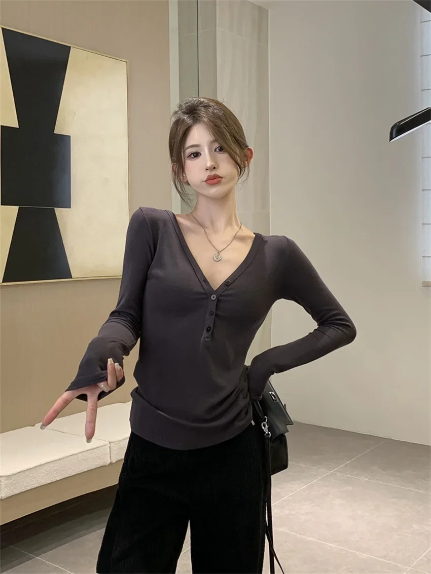AzaleeKa Comfortable Soft Women T-Shirts Slim Solid Autumn Full Sleeve 2023 High Street Sexy Chic New Cotton Office Lady Tees
AzaleeKa Comfortable Soft Women T-Shirts Slim Solid Autumn Full Sleeve 2023 High Street Sexy Chic New Cotton Office Lady Tees