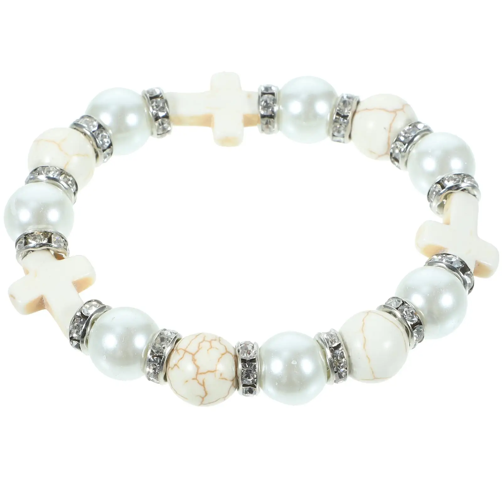 Pearl Beaded Bracelets Religious Elastic Bracelet for Women Men Gifts Small Cross Bracelets Smooth Hard Daily
Pearl Beaded Bracelets Religious Elastic Bracelet for Women Men Gifts Small Cross Bracelets Smooth Hard Daily