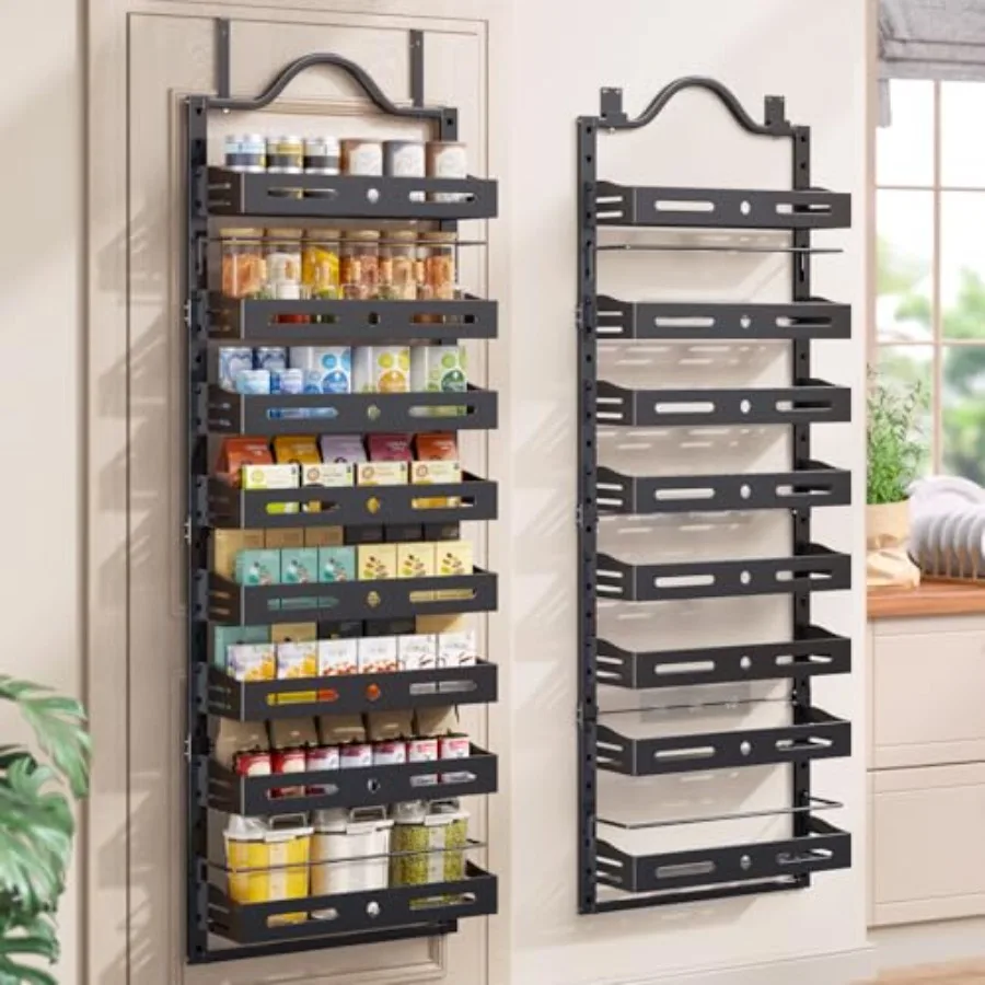 8-Tier Over The Door Pantry Organizer, Large 2 IN 1 Wall Mount or Hanging Spice Rack, Pantry Door Organizer and Storage with Ad
8-Tier Over The Door Pantry Organizer, Large 2 IN 1 Wall Mount or Hanging Spice Rack, Pantry Door Organizer and Storage with Ad