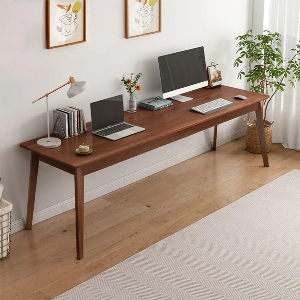 Mid-Century Long Desk Table - 63" Simple Modern Extra Long 2-Person Wood Computer Workstation for Home Office Work in Walnut, 63
Mid-Century Long Desk Table - 63" Simple Modern Extra Long 2-Person Wood Computer Workstation for Home Office Work in Walnut, 63
