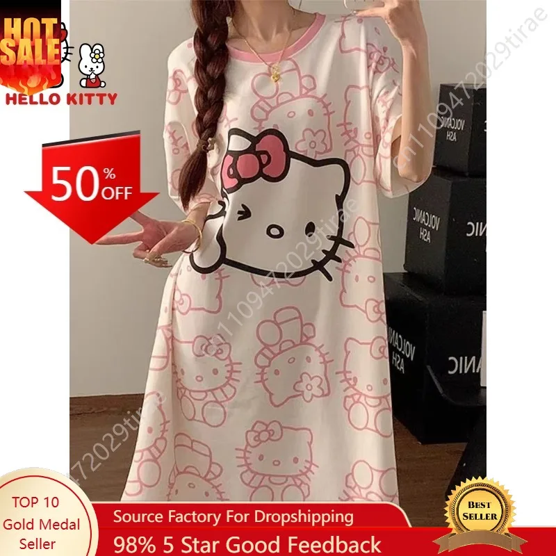150kg Large Size Hello Kitty Pajamas Sleepwear Loose Nightdress Women Cute Print Loungewear Comfy Cotoon Summer New Home Cosplay
150kg Large Size Hello Kitty Pajamas Sleepwear Loose Nightdress Women Cute Print Loungewear Comfy Cotoon Summer New Home Cosplay