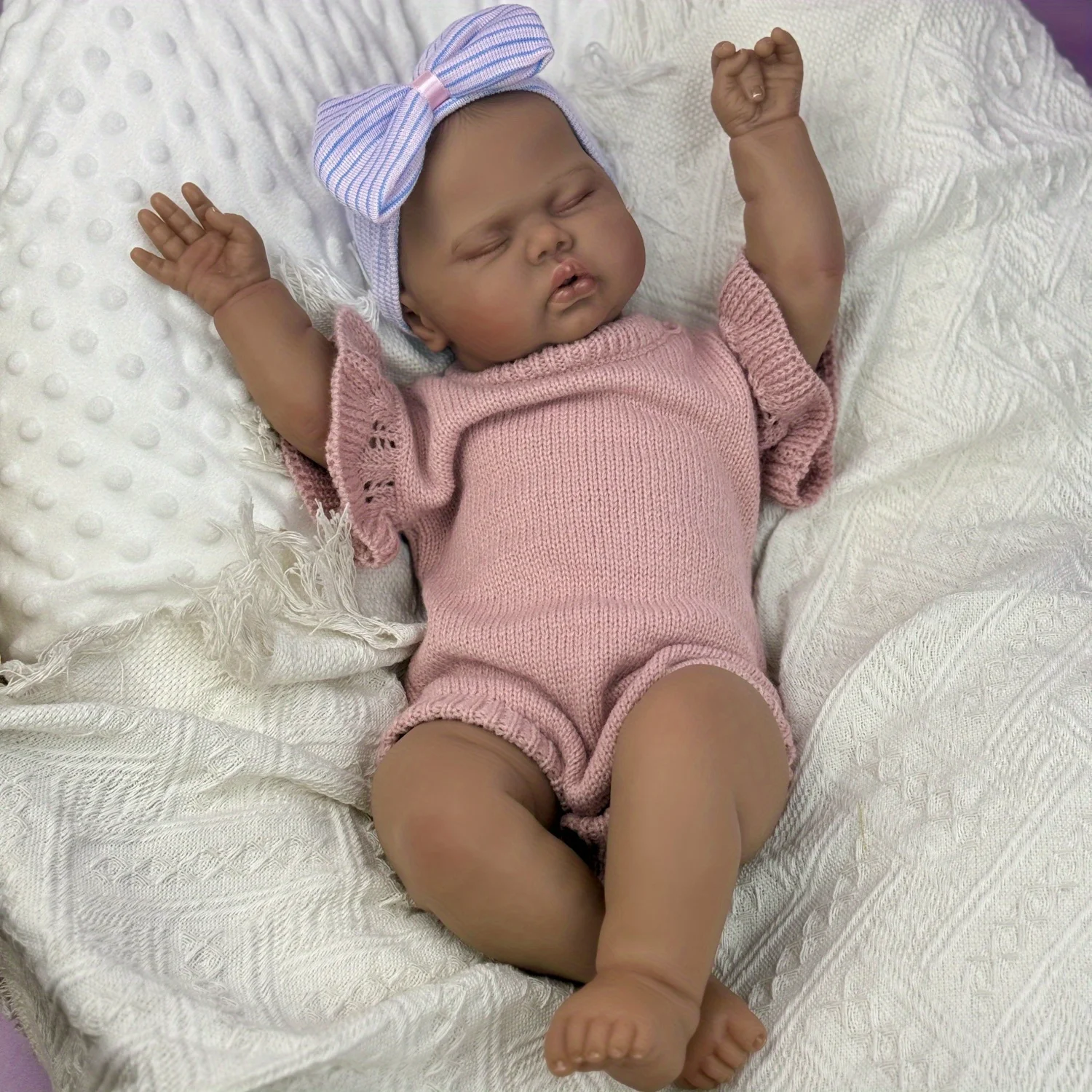 BZDOLL 50cm 20in Chubby Asleep Reborn Doll, Black Skin, Vinyl Limbs & Cloth Body, Handmade Lifelike Birthday Gift
BZDOLL 50cm 20in Chubby Asleep Reborn Doll, Black Skin, Vinyl Limbs & Cloth Body, Handmade Lifelike Birthday Gift