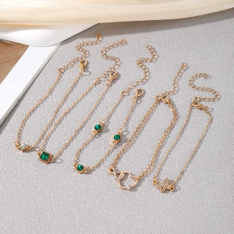 New European and American Bracelet Ins Retro Green Square Bracelet Butterfly Love Bracelet 5-piece Set
New European and American Bracelet Ins Retro Green Square Bracelet Butterfly Love Bracelet 5-piece Set