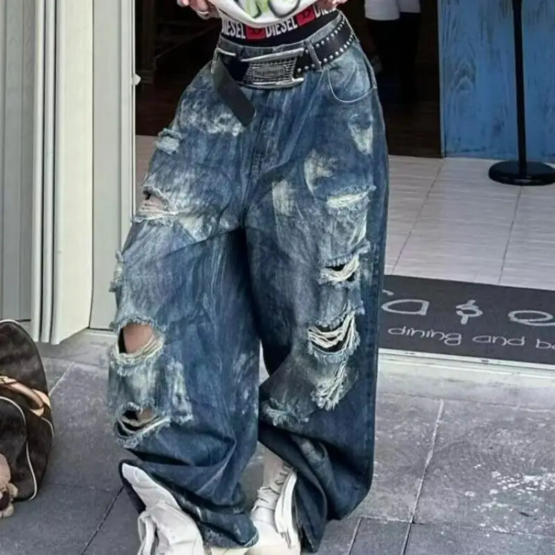 Y2K Ripped Jeans Women American Street Washed Casual Summer High Waisted Loose Versatile Straight Leg Wide Leg Pants
Y2K Ripped Jeans Women American Street Washed Casual Summer High Waisted Loose Versatile Straight Leg Wide Leg Pants