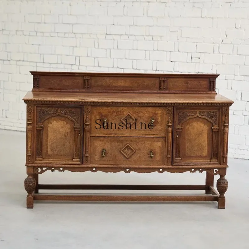 American retro solid wood carving flower dining side living room wall decoration porch locker
American retro solid wood carving flower dining side living room wall decoration porch locker