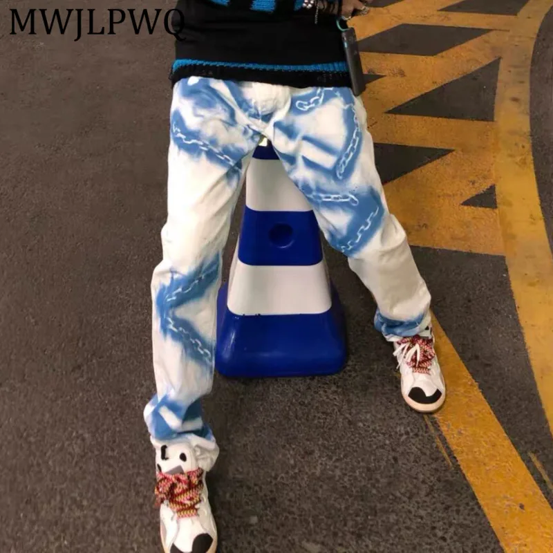 MWJLPWQ Chain Spray Paint Graffiti Design Hiphop Jeans Men's High Street Spring Autumn Slimming Straight Leg Trousers 16300
MWJLPWQ Chain Spray Paint Graffiti Design Hiphop Jeans Men's High Street Spring Autumn Slimming Straight Leg Trousers 16300