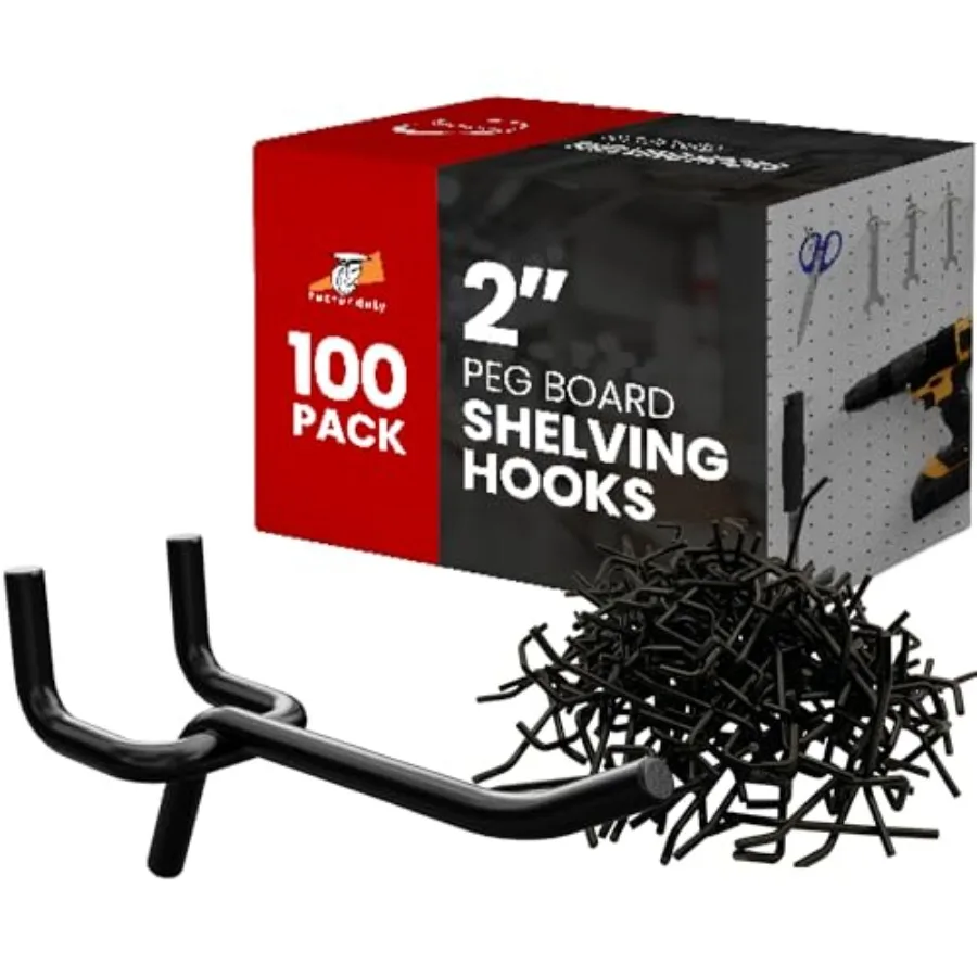 100 Pack 2 inch Length Steel Black PEG Board Pegboard Shelving Hooks Wholesale Lot 20 lbs PEG Hooks Organizer Tools for Craft S
100 Pack 2 inch Length Steel Black PEG Board Pegboard Shelving Hooks Wholesale Lot 20 lbs PEG Hooks Organizer Tools for Craft S