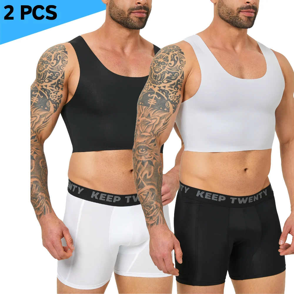 2Pcs Men Sleeveless Compression Vest Gynecomastia Chest Binder Breathable Summer Shaper For Trans FTM Sport Undershirt
2Pcs Men Sleeveless Compression Vest Gynecomastia Chest Binder Breathable Summer Shaper For Trans FTM Sport Undershirt