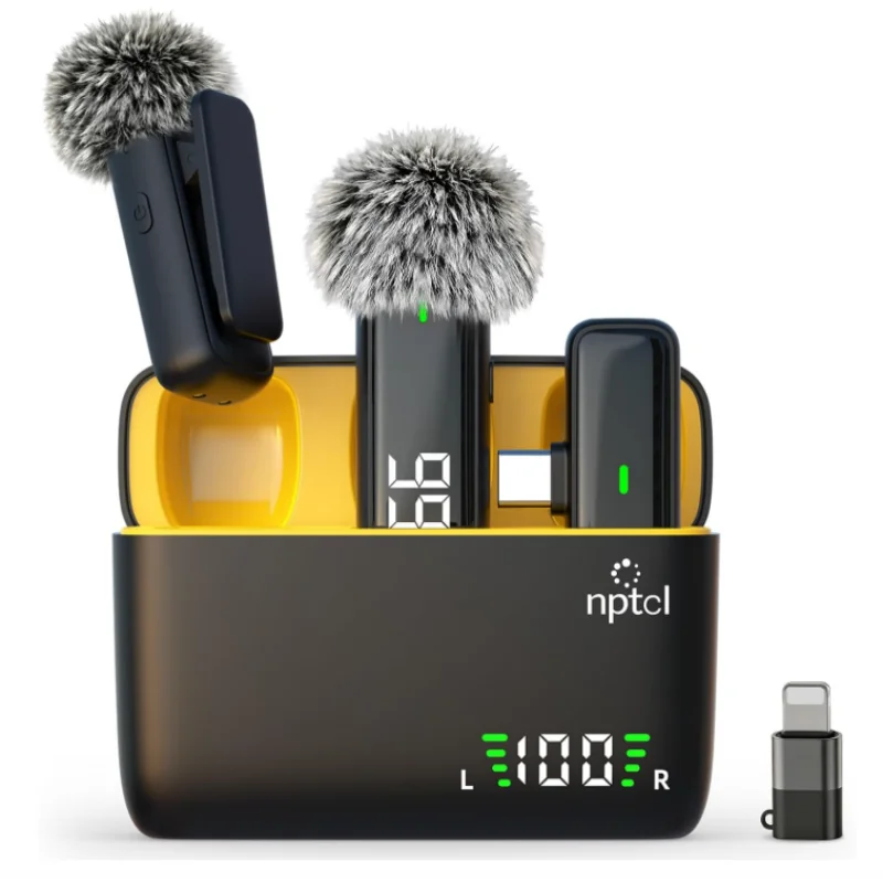 NPTCL Wireless Lavalier Microphone for iPhone Android Phone - USB Type C Mini Microphone with 24H Charging Case Noise Reduction
NPTCL Wireless Lavalier Microphone for iPhone Android Phone - USB Type C Mini Microphone with 24H Charging Case Noise Reduction