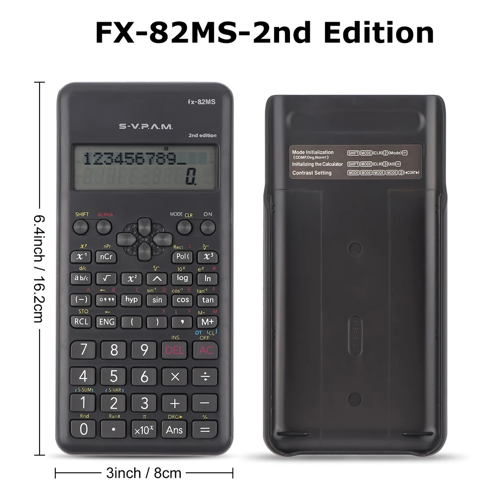 FX-82MS-2nd Edition Non-Programmable Standard Scientific Calculators with FX-82MS-2nd Edition for High School University Student
FX-82MS-2nd Edition Non-Programmable Standard Scientific Calculators with FX-82MS-2nd Edition for High School University Student