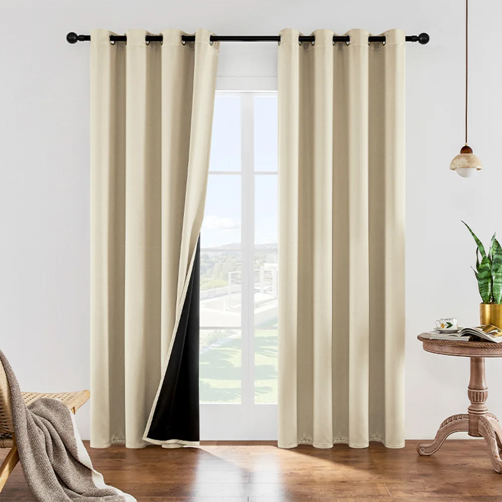 Double-sided Full Blackout 100% Bragg Curtains Bedroom Living Room Soundproofing Thermal Blackout Finished Curtains
Double-sided Full Blackout 100% Bragg Curtains Bedroom Living Room Soundproofing Thermal Blackout Finished Curtains