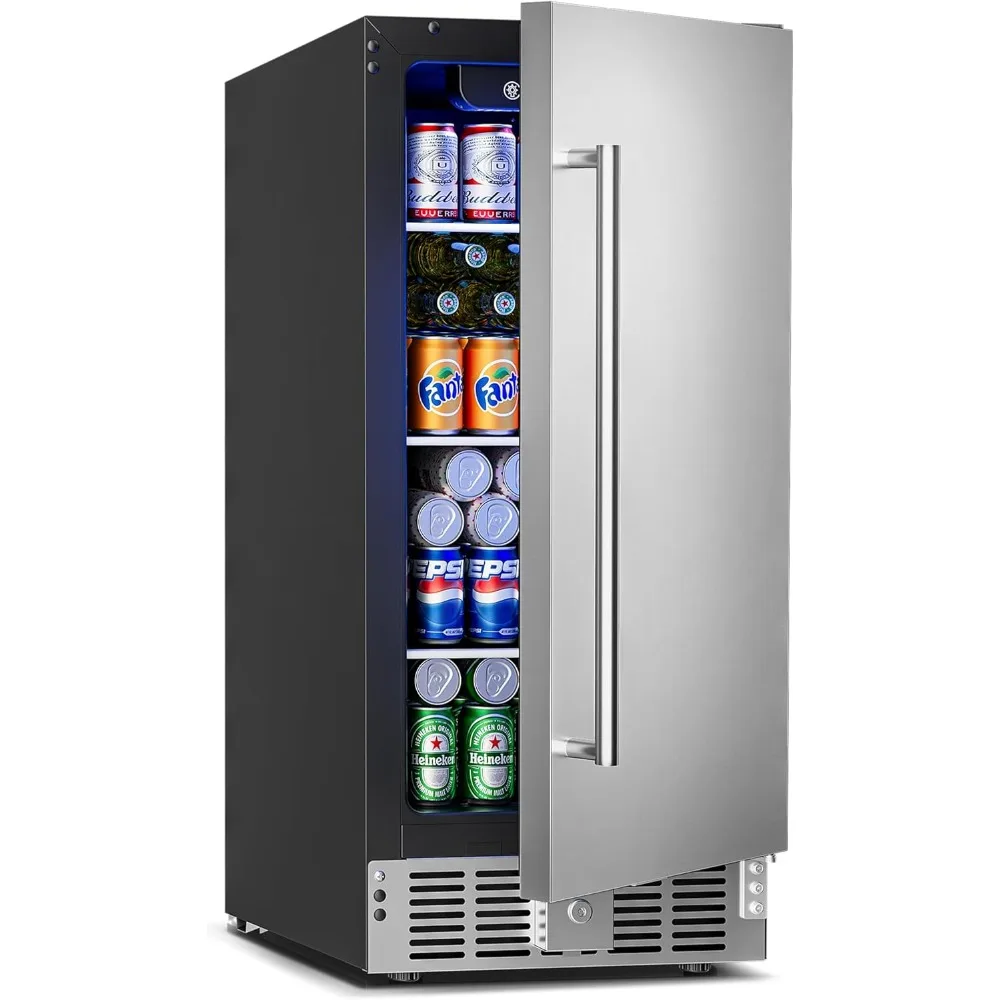 15 Inch Undercounter Beverage Refrigerator-126Can Beverage Fridge with Stainless Steel Door Built-in or Freestanding Wine Cooler
15 Inch Undercounter Beverage Refrigerator-126Can Beverage Fridge with Stainless Steel Door Built-in or Freestanding Wine Cooler