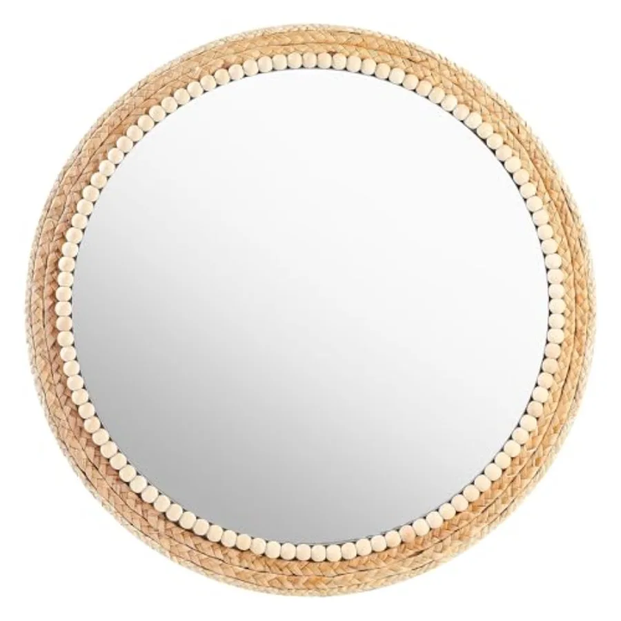 Boho Round Hanging Wall Mirror Decorative Rattan Circle Wall Mounted Mirror for Farmhouse, Livg Room, Bedroom, Bathroom
Boho Round Hanging Wall Mirror Decorative Rattan Circle Wall Mounted Mirror for Farmhouse, Livg Room, Bedroom, Bathroom
