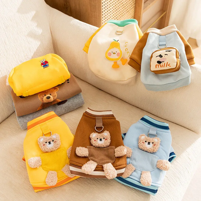 Backpack Bear Pet Sweatshirt New Dog Clothes Cute Cartoon Open Button Shirt Puppy Winter Warm Clothes with Traction Buckle
Backpack Bear Pet Sweatshirt New Dog Clothes Cute Cartoon Open Button Shirt Puppy Winter Warm Clothes with Traction Buckle