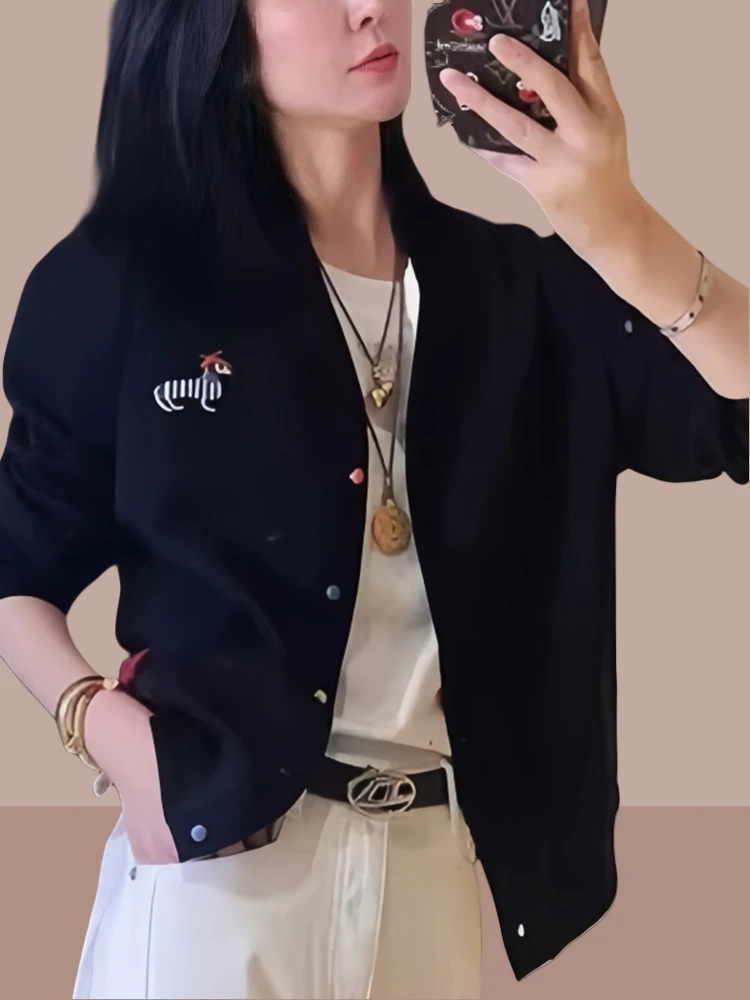 Korean Sle Embroidered Color Blo Women's Jaet Spring Autumn New Faion High End Feeling Buttons Open Cardigan...
Korean Sle Embroidered Color Blo Women's Jaet Spring Autumn New Faion High End Feeling Buttons Open Cardigan...