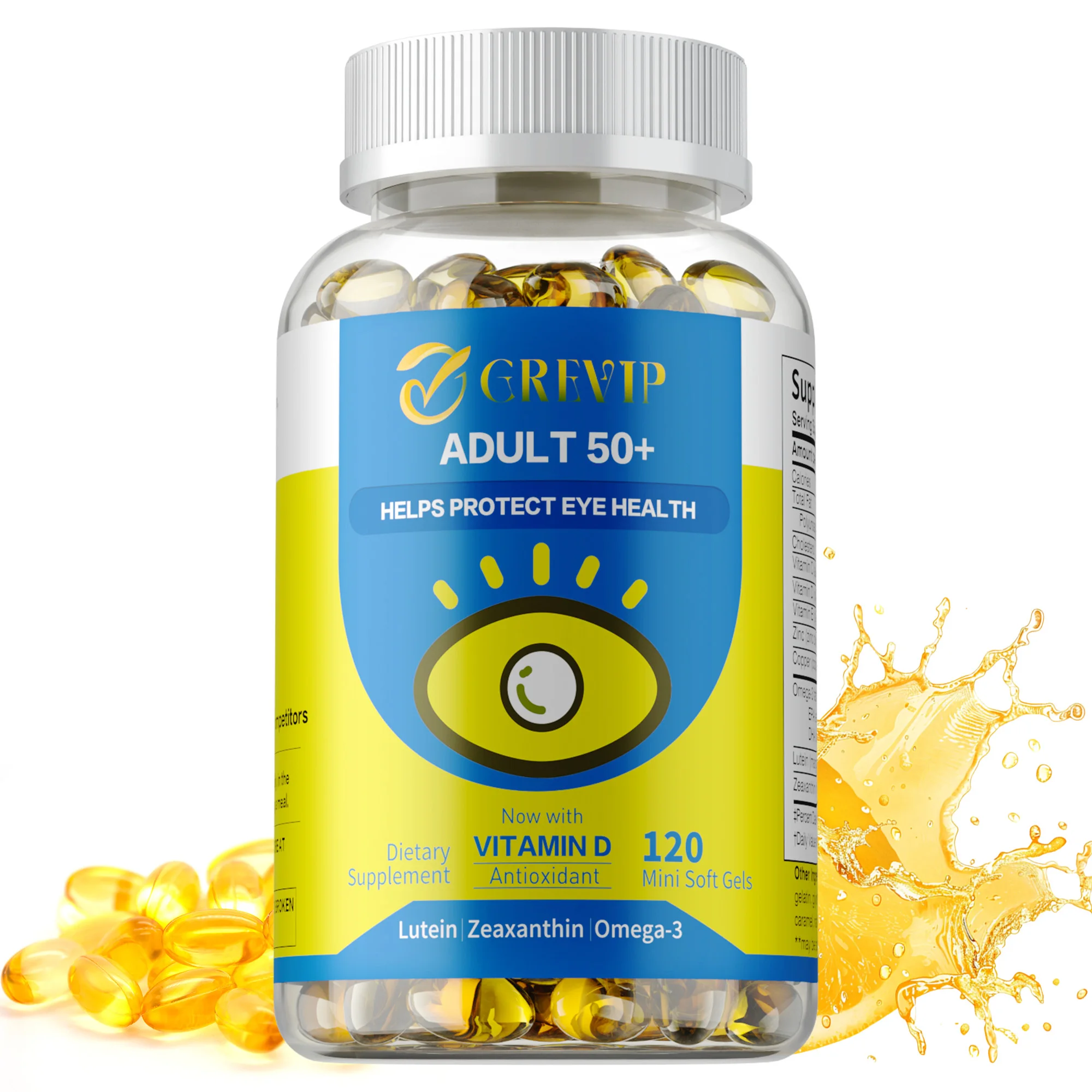 ADULT 50 + Eye Health - Reduces Eye Fatigue and Dry Eyes, Protect Eyes, Improve Visual Function - with Lutein & Zeaxanthin
ADULT 50 + Eye Health - Reduces Eye Fatigue and Dry Eyes, Protect Eyes, Improve Visual Function - with Lutein & Zeaxanthin