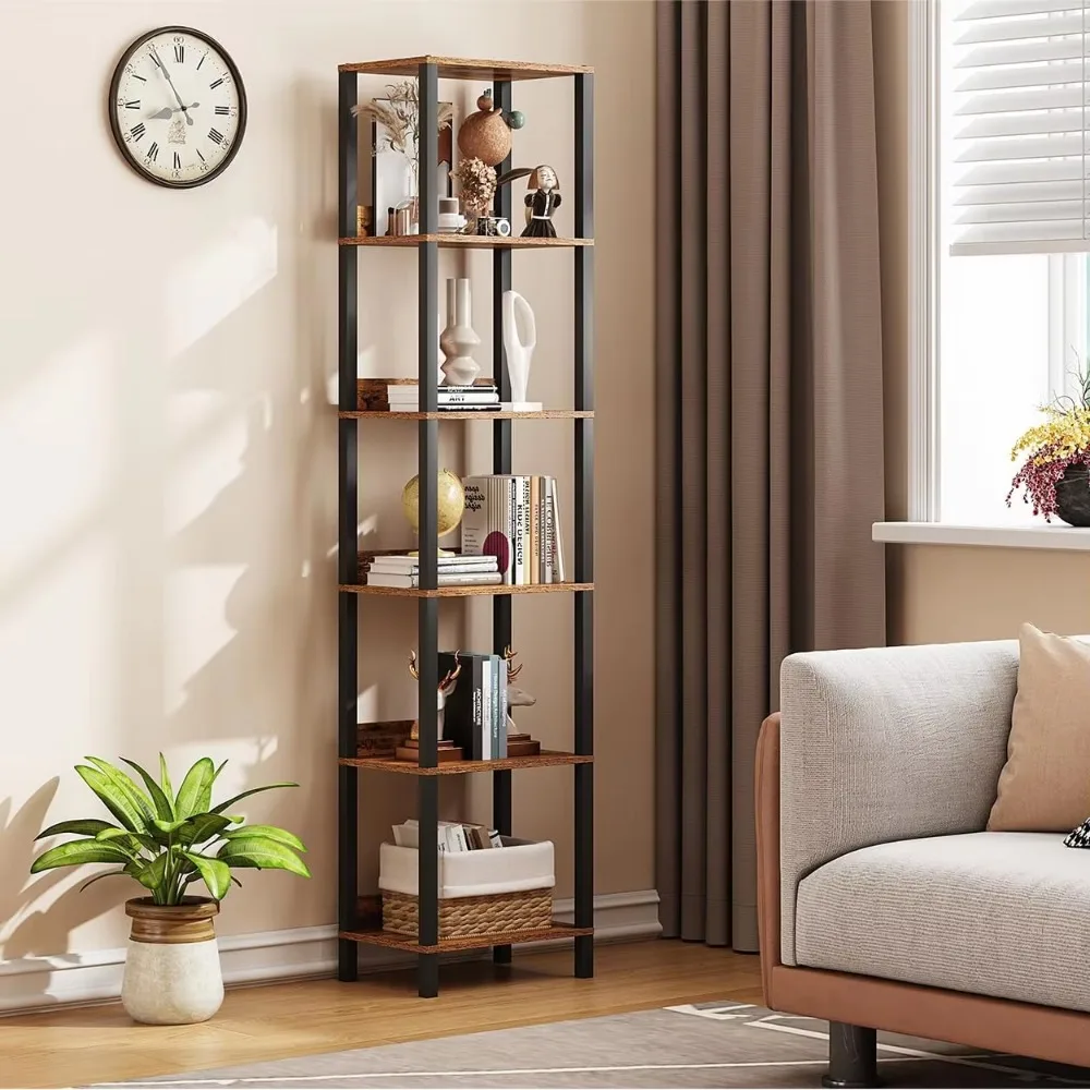 6 Tier Bookshelf with Anti-Fall Baffle,Storage Organizer, Display Free Standing Shelf Unit for Living Room, Office, Rustic Brown
6 Tier Bookshelf with Anti-Fall Baffle,Storage Organizer, Display Free Standing Shelf Unit for Living Room, Office, Rustic Brown