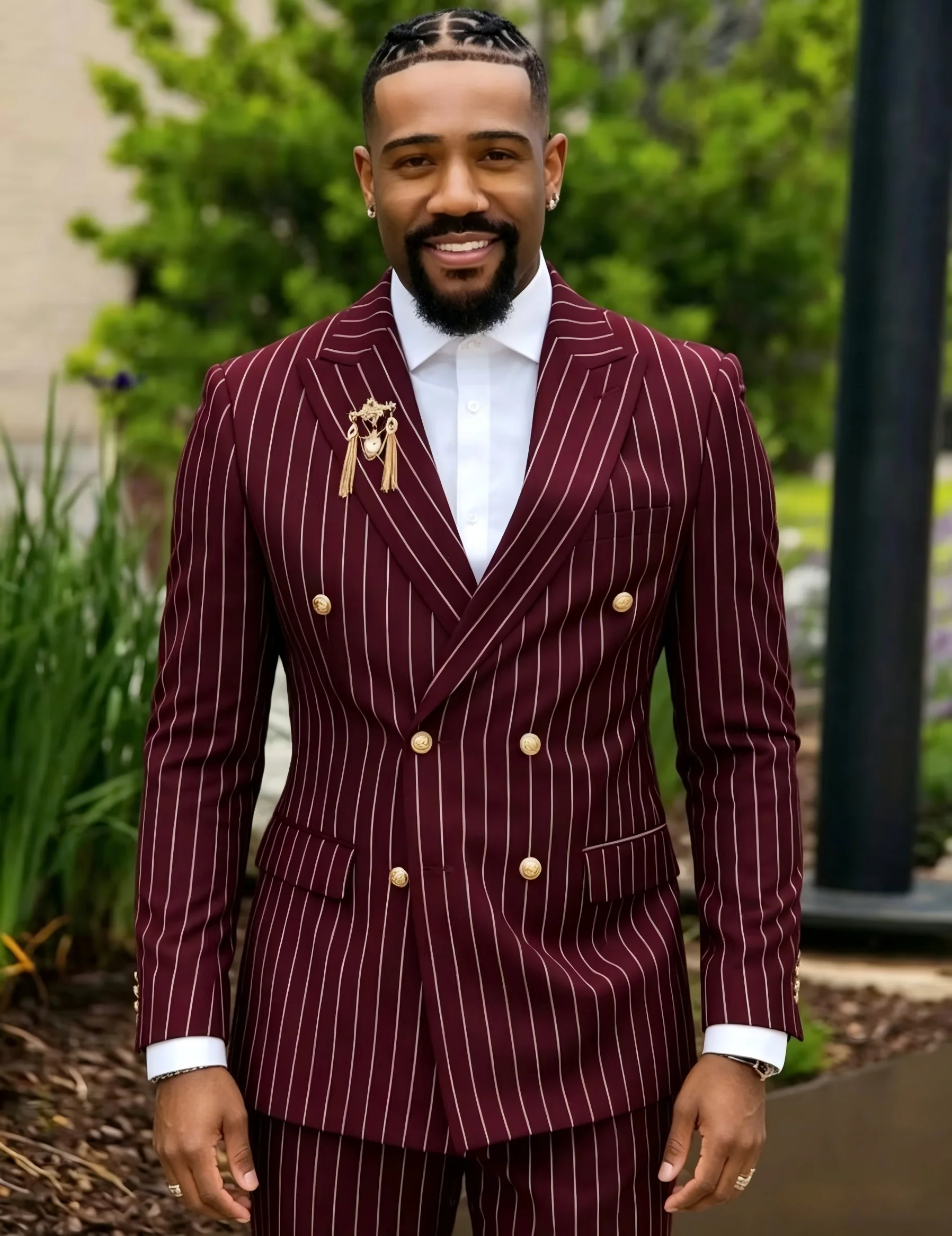 Navy Blue Striped Wedding Suits for Men Double Breasted Groom Tuxedo 2 Pieces Pinstripe Style Set Jacket Pants Business Suit
Navy Blue Striped Wedding Suits for Men Double Breasted Groom Tuxedo 2 Pieces Pinstripe Style Set Jacket Pants Business Suit