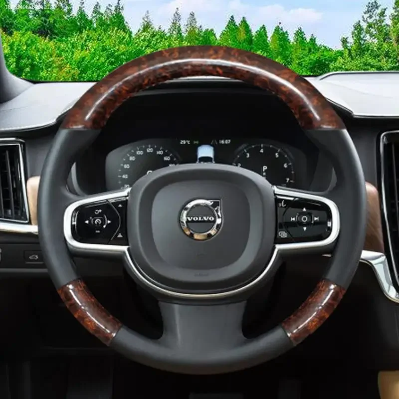 DIY Hand-Stitched Peach Wood Grain Suede Leather Car Steering Wheel Cover for Volvo S90 XC90 XC60 S60 V90 CC
DIY Hand-Stitched Peach Wood Grain Suede Leather Car Steering Wheel Cover for Volvo S90 XC90 XC60 S60 V90 CC