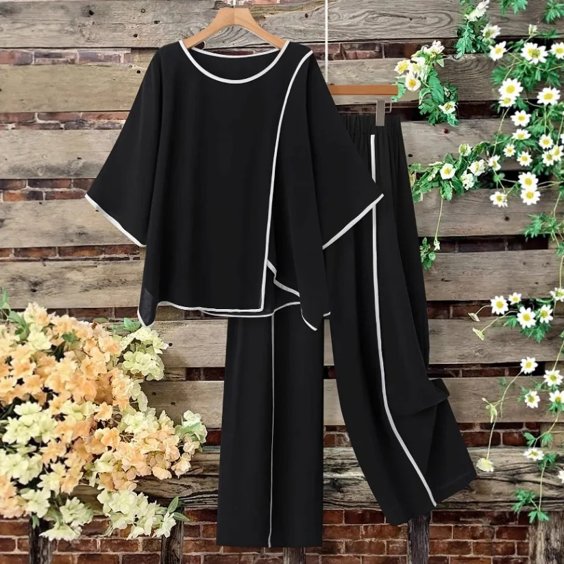 New 2025 Casual Knitted Set Loose Fit Trousers Long Sleeves Color Block Processed Korean Style Women's plus Size Fashion
New 2025 Casual Knitted Set Loose Fit Trousers Long Sleeves Color Block Processed Korean Style Women's plus Size Fashion