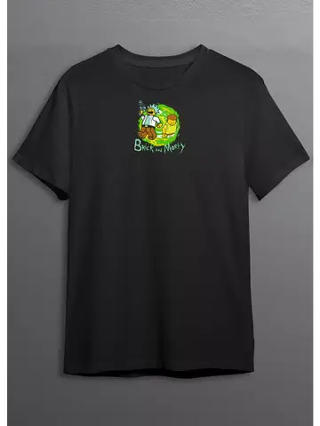 Pop Culture 100% Cotton T-Shirt - Brick and Morty Style Graphic Tee - Stylish Black Top for Rick and Morty Fans Unisex Loose Tee