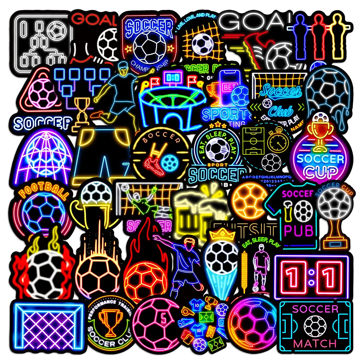 50 шт. неоновые футбольные наклейки в стиле INS, детские водонепроницаемые украшения, граффити, телефон, ноутбук, крутая наклейка, игрушки, подарки
50 шт. неоновые футбольные наклейки в стиле INS, детские водонепроницаемые украшения, граффити, телефон, ноутбук, крутая наклейка, игрушки, подарки