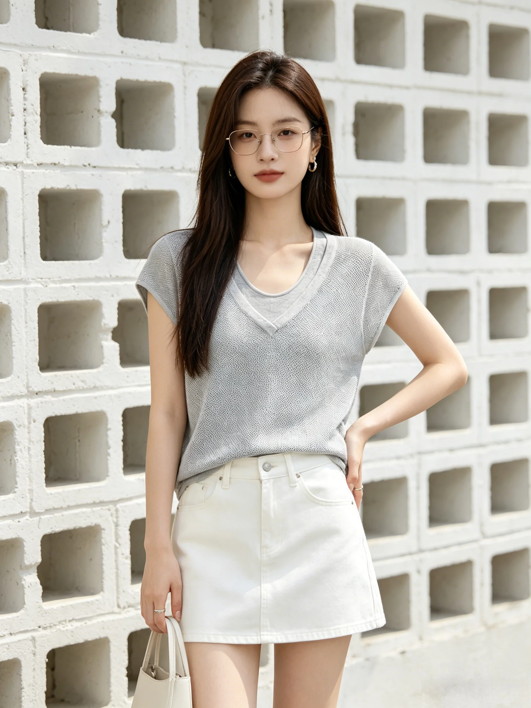 Summer Korean Style V-Neck T-Shirt Breathable Skin-Friendly Fake Two-Piece Design Slimming Versatile Korean Fashion Top
Summer Korean Style V-Neck T-Shirt Breathable Skin-Friendly Fake Two-Piece Design Slimming Versatile Korean Fashion Top