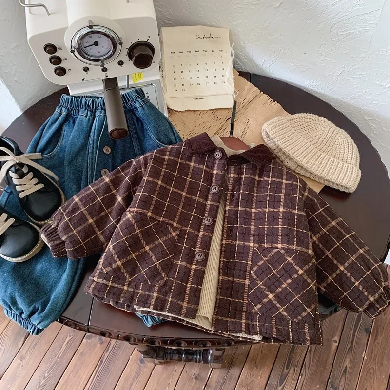 Children Clothing Japanese Style Boys Plaid Cotton-padded Jacket Autumn Winter Coat Warm Top Loose Fashionable Kids Coat
Children Clothing Japanese Style Boys Plaid Cotton-padded Jacket Autumn Winter Coat Warm Top Loose Fashionable Kids Coat