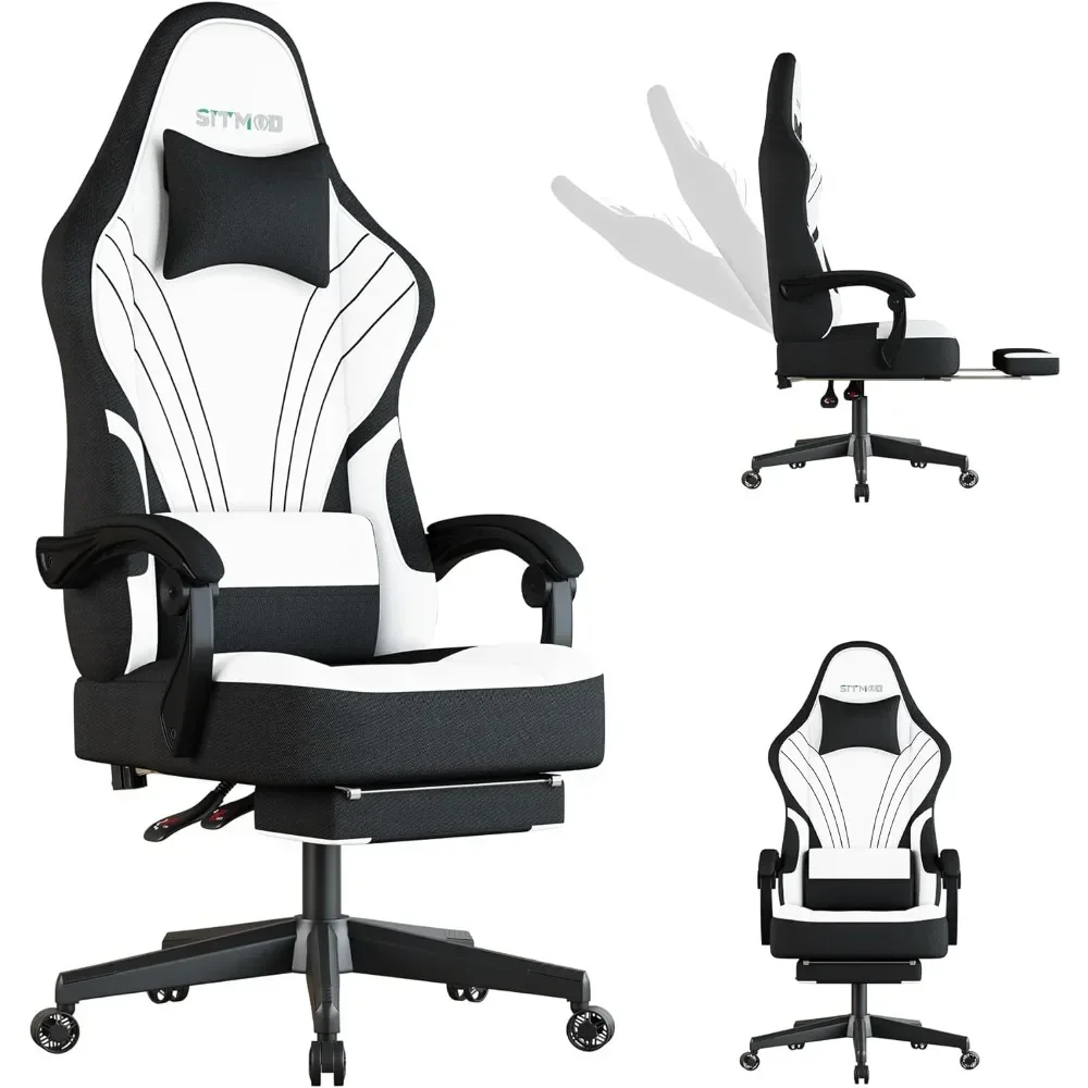Gaming Chair,Big and Tall Gaming Chairs with Footrest,Ergonomic Computer Chairs,Fabric Office Chair with Lumbar Support
Gaming Chair,Big and Tall Gaming Chairs with Footrest,Ergonomic Computer Chairs,Fabric Office Chair with Lumbar Support