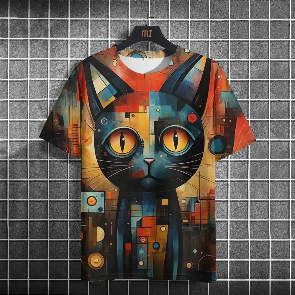 Funny 3D Cat Printed T Shirt For Men Fashion Graffiti Animal Pattern Loose T-shirt Casual O-neck Short Sleeve Summer Street Tops
Funny 3D Cat Printed T Shirt For Men Fashion Graffiti Animal Pattern Loose T-shirt Casual O-neck Short Sleeve Summer Street Tops
