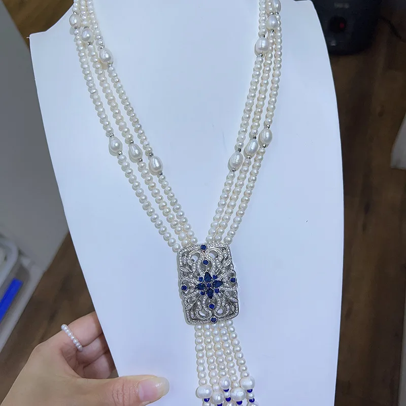 Цепочка для свитера с пресноводным жемчугом во французском стиле ретро для женщин, роскошные модные универсальные украшения белого света, трехслойное классическое ожерелье
Цепочка для свитера с пресноводным жемчугом во французском стиле ретро для женщин, роскошные модные универсальные украшения белого света, трехслойное классическое ожерелье