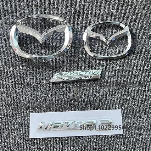 ABS Auto Logo For mazda 3 2014 2015 2016 2017 2018 2019 Chrome Badge Car Front Grille Rear Trunk Logo Badge Sticker