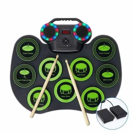 Hooqu Electronic Drum Set Practice Drum Pad Built-in Dual Speakers Headphone Jack Smart Electric Drum For Kid Adult
Hooqu Electronic Drum Set Practice Drum Pad Built-in Dual Speakers Headphone Jack Smart Electric Drum For Kid Adult