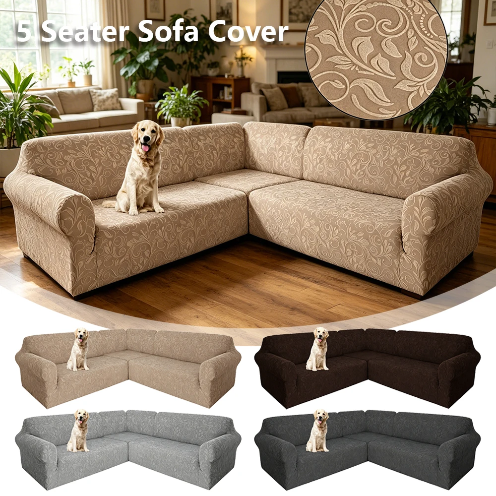 5 Seater Sectional Sofa Covers Stretch Jacquard Corner Sofa Slipcover Protector Washable L Shaped Corner Couch Covers, 3PCS/set
5 Seater Sectional Sofa Covers Stretch Jacquard Corner Sofa Slipcover Protector Washable L Shaped Corner Couch Covers, 3PCS/set