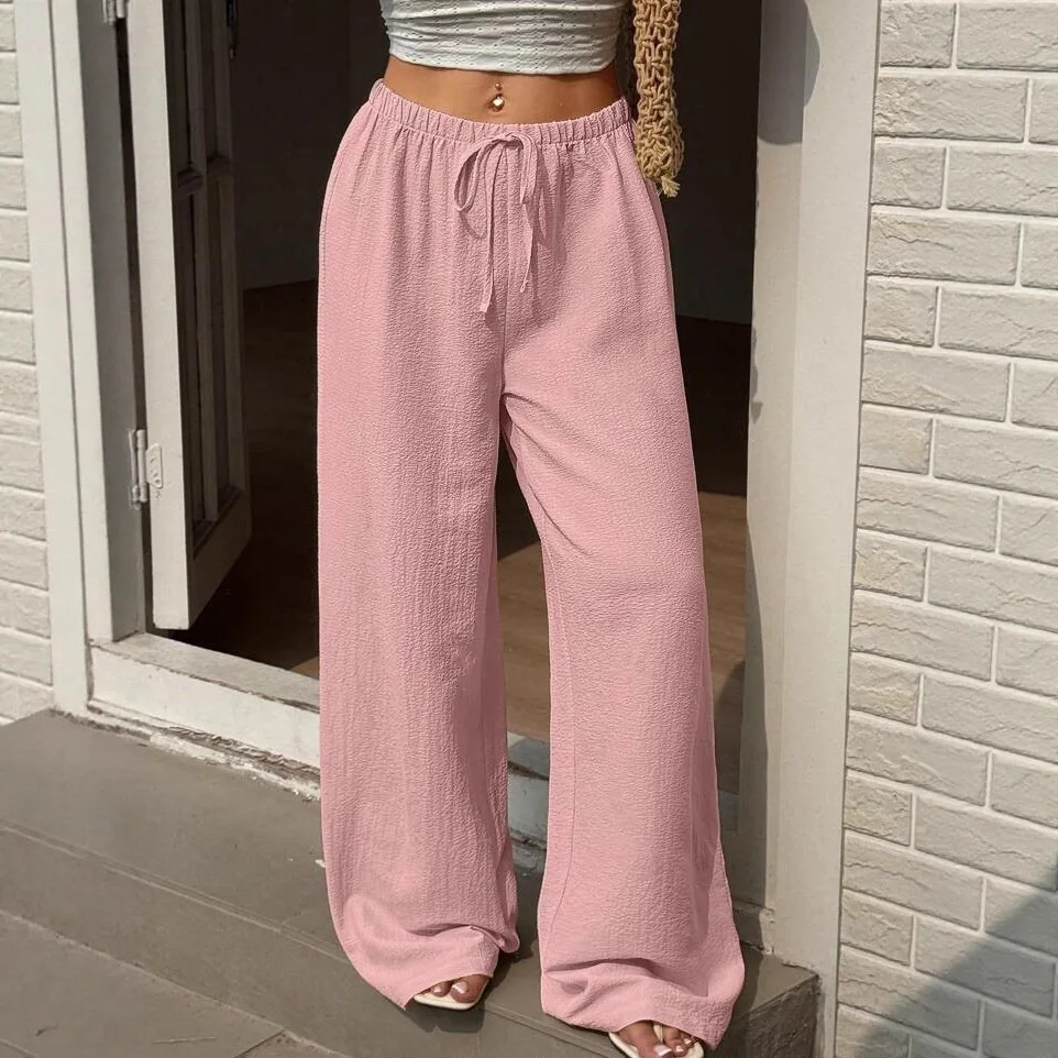 Summer Pink Lace-up Loose Mopping Casual Trousers 2025 New Europe and America
Summer Pink Lace-up Loose Mopping Casual Trousers 2025 New Europe and America