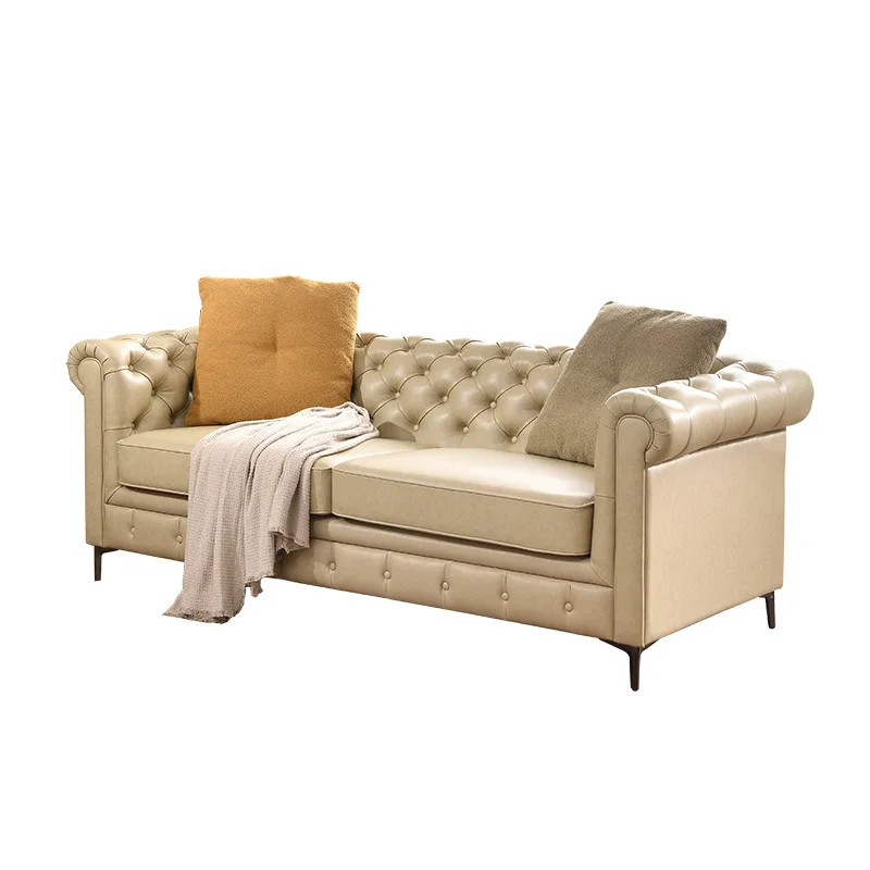 American light luxury retro sofa high-end living room modern straight row leather sofa light luxury combination
American light luxury retro sofa high-end living room modern straight row leather sofa light luxury combination
