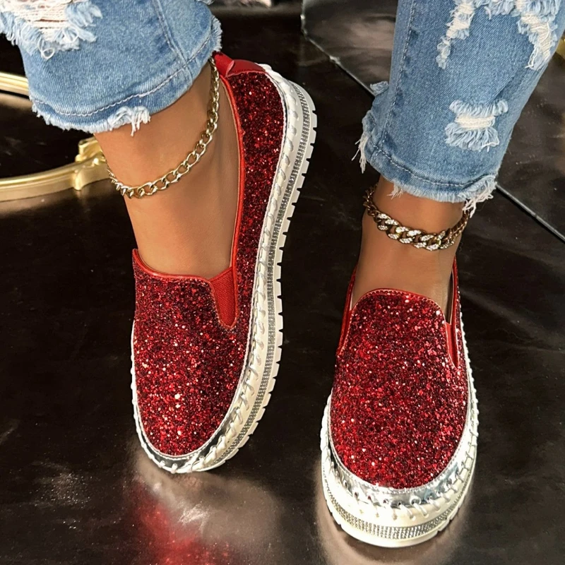 Luxury Women Flats Rhinestone Bling Sewing Platform Loafers Slip on Shallow Fashion Casual Shoes Ladies Footwear Size 35-44,2026
Luxury Women Flats Rhinestone Bling Sewing Platform Loafers Slip on Shallow Fashion Casual Shoes Ladies Footwear Size 35-44,2026