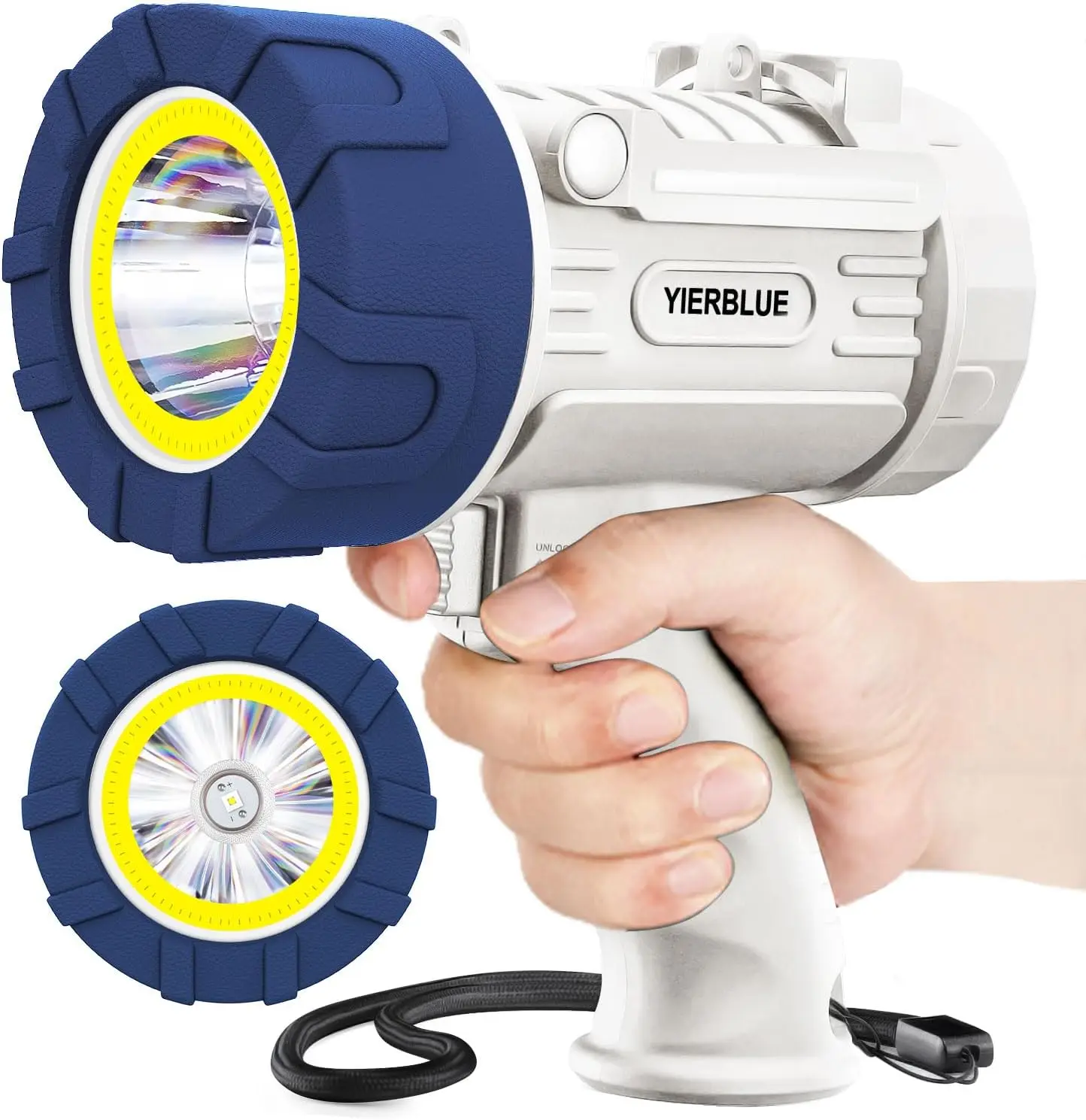 Rechargeable Spotlight Floodlight Combo, 5000LM LED, IP67 Waterproof, Handheld Work Light with Stand & Red Lens
Rechargeable Spotlight Floodlight Combo, 5000LM LED, IP67 Waterproof, Handheld Work Light with Stand & Red Lens