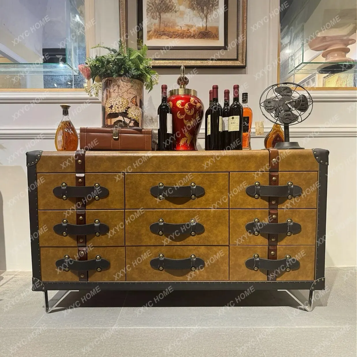 Premium nine-chest cabinet medieval leather cabinet dining side entrance cabinet 140 * 46 * 79cm
Premium nine-chest cabinet medieval leather cabinet dining side entrance cabinet 140 * 46 * 79cm