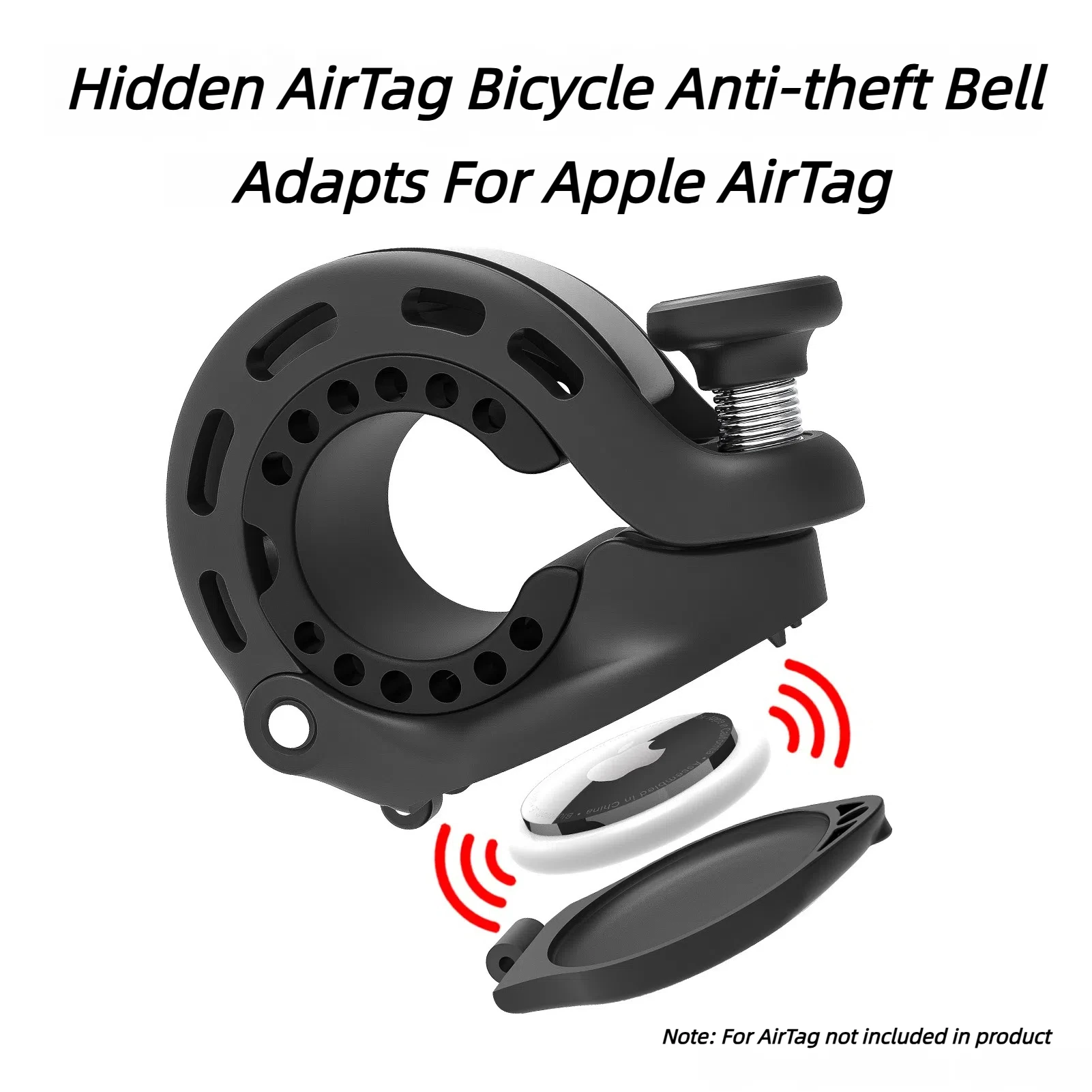 Metal Bicycle Bell for AirTag Housing Aluminum Waterproof Bicycle Mount For Airtag Anti Loss Bracket Hidden Under Bicycle Bell
Metal Bicycle Bell for AirTag Housing Aluminum Waterproof Bicycle Mount For Airtag Anti Loss Bracket Hidden Under Bicycle Bell
