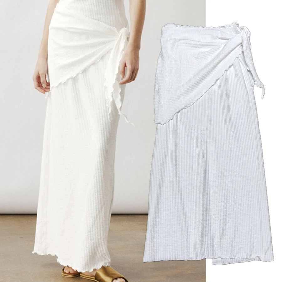 Dave&di Minimalist Wave Edge Waffle Knitted Wrap Half Skirt French Lazy High Waist Long Skirt Women's Skirt Woman Clothing Falda
Dave&di Minimalist Wave Edge Waffle Knitted Wrap Half Skirt French Lazy High Waist Long Skirt Women's Skirt Woman Clothing Falda