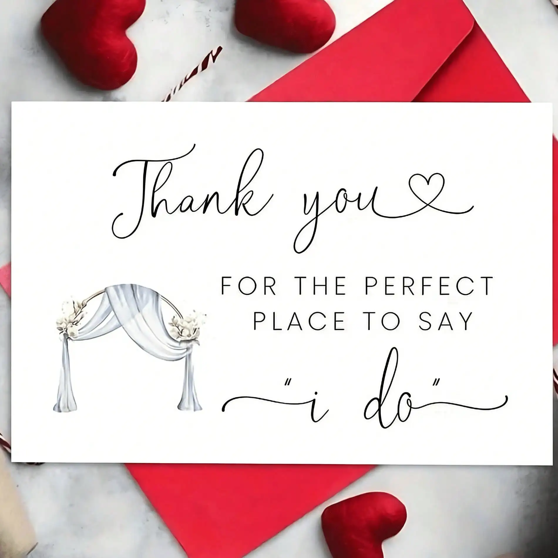 1pc Elegant Wedding Thank You Card - "I Do" Heart & Veil Design, With Message "Thank You For Giving Me The Perfect Place To Say I Do", Includes Envelope, For Venue Appreciation, Bride Gifts, Bridesmaid Gifts, Emotional Expression
1pc Elegant Wedding Thank You Card - "I Do" Heart & Veil Design, With Message "Thank You For Giving Me The Perfect Place To Say I Do", Includes Envelope, For Venue Appreciation, Bride Gifts, Bridesmaid Gifts, Emotional Expression